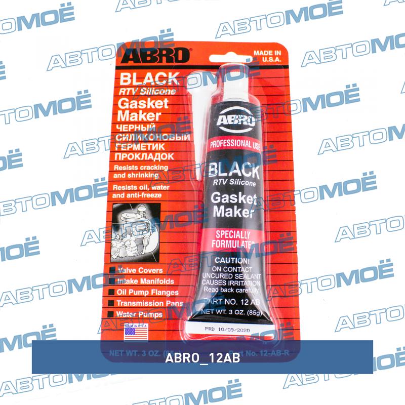 Герметик силиконовый чёрный 85г ABRO 12AB
