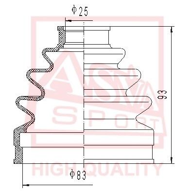 Пыльник шруса наружный ASBT119 Asva (фото №1)