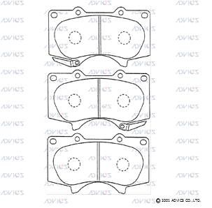 Колодки тормозные передние SN119P Advics для LEXUS купить в Нижнем Тагиле,  цена от 3281 руб в АВТОМОЁ