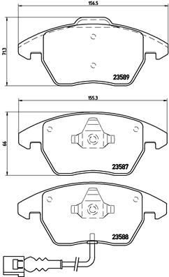 Колодки передние (с датчиком) P85075 Brembo (фото №1)
