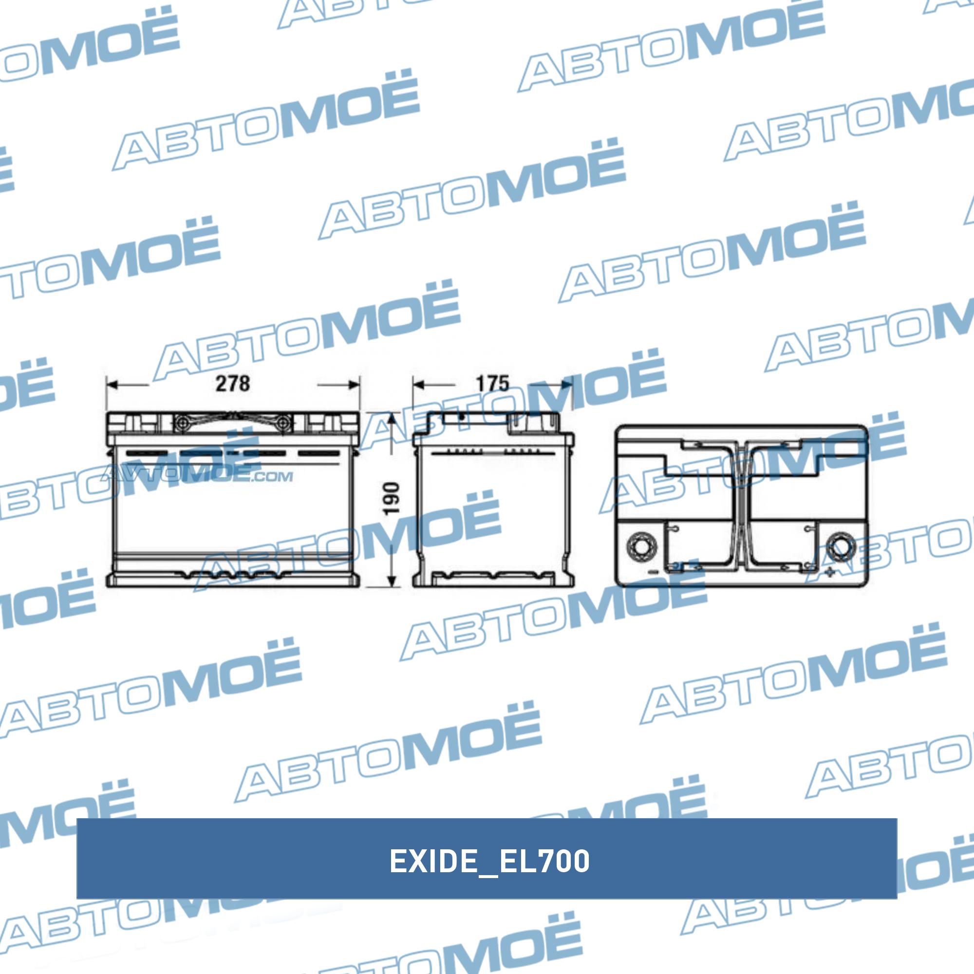 Стартерная аккумуляторная батарея| Стартерная акку EXIDE EL700
