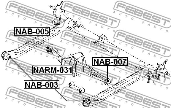 Сайлентблок задней балки NAB003 Febest (фото №1)