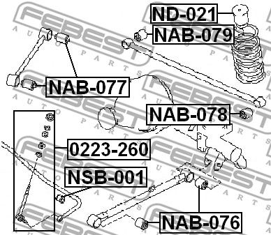 Сайлентблок NAB076 Febest купить в Перми, цена в АВТОМОЁ