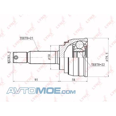 Шрус наружный 22*50*25 CO3603 LYNXAUTO
