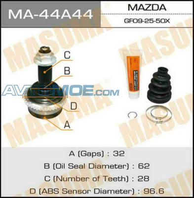 Шрус наружный с ABS MA44A44 Masuma (фото №1)