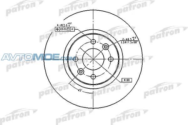 Диск тормозной передний PBD4110 Patron (фото №1)