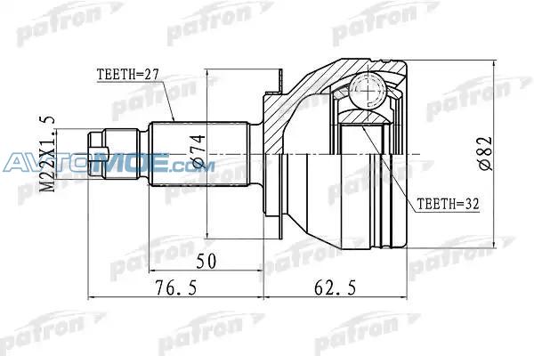 Шрус наружный PCV1106 Patron (фото №1)