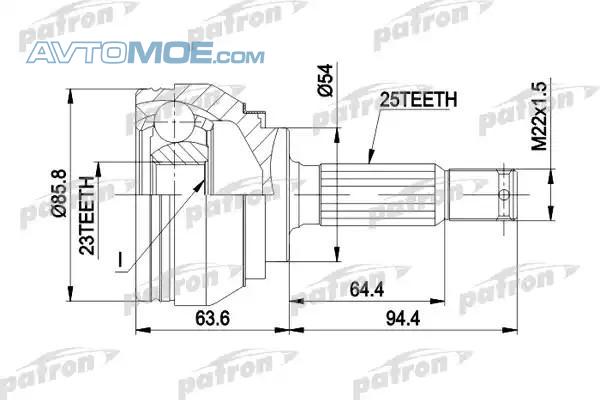 Шрус наружный PCV1404 Patron (фото №1)