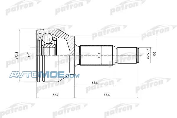 Шрус наружний 20X52.9X25 PCV1429 Patron (фото №1)