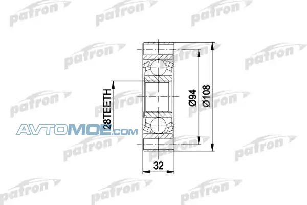 Шрус внутренний PCV3014 Patron (фото №1)