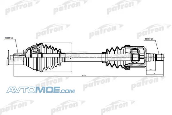 Приводной вал PDS6876 PATRON купить в Перми, цена от 0 руб в АВТОМОЁ