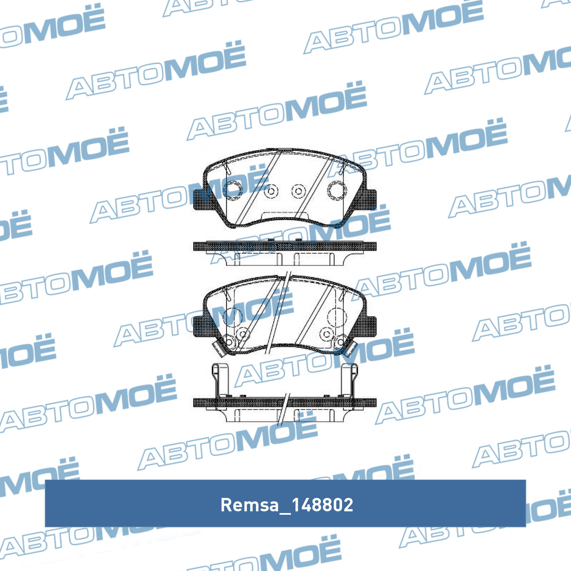 Колодки тормозные передние (с отверстиями) 148802 Remsa (фото №1)