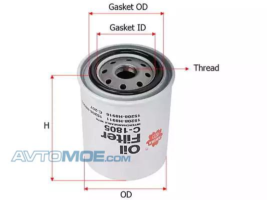 Фильтр масляный C1805 SAKURA