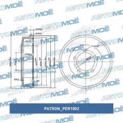 Фото товара Барабан тормозной задний Patron PDR1002 для KIA