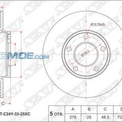 Фото товара Диск тормозной передний Sat STC24Y3325XC для GMC