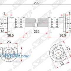 Фото товара Шланг тормозной задний правый SAT ST01466SAA000