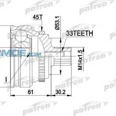 Фото товара Шрус наружний с ABS Patron PCV1112