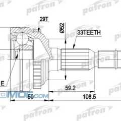 Фото товара Шрус наружный с ABS Patron PCV1287A