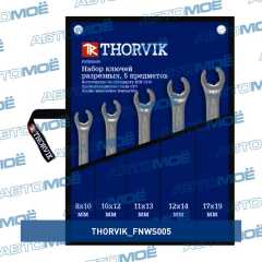 Фото товара Набор ключей разрезных в сумке 8-19мм, 5 предметов Thorvik FNWS005 для CADILLAC