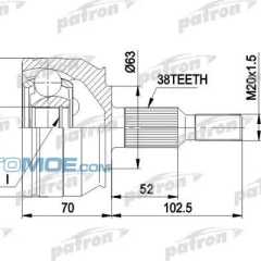 Фото товара Шрус наружний Patron PCV1033