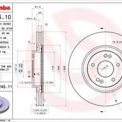 Фото товара Диск тормозной передний Brembo 09C24511