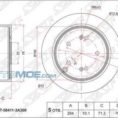 Фото товара Диск тормозной задний Sat ST584113A300