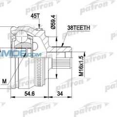 Фото товара Шрус наружный Patron PCV1435