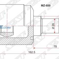Фото товара Шрус внутренний Sat MZ600