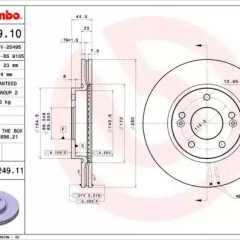 Фото товара Диск тормозной передний Brembo 09C24911