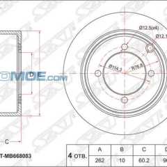 Фото товара Диск тормозной задний Sat STMB668083 для GMC
