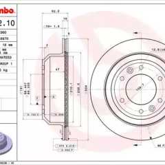 Фото товара Диск тормозной задний Brembo 09B61210