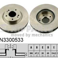 Фото товара Диск тормозной передний Nipparts N3300533