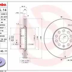 Фото товара Диск тормозной передний Brembo 09914511