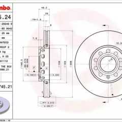 Фото товара Диск тормозной передний Brembo 09574524