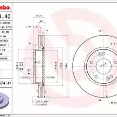 Фото товара Диск тормозной передний Brembo 09957440