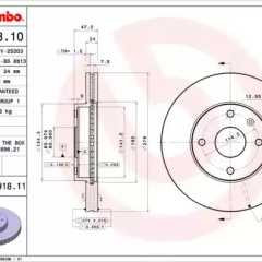 Фото товара Диск тормозной передний Brembo 09A91810