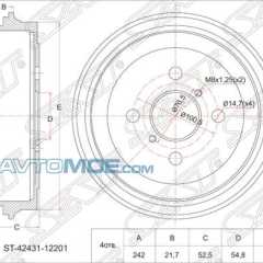 Фото товара Барабан тормозной Sat ST4243112201 для BMW